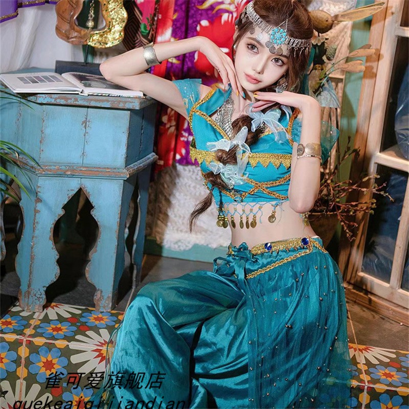 新款茉莉公主沙漠异域风情西域印度古装敦煌个人写真旅拍民族服装