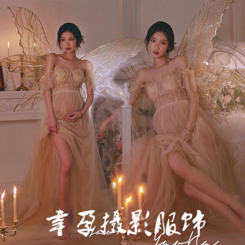孕妇照服装影楼梦幻精灵仙子主题大肚妈咪唯美天使拍照摄影礼服裙