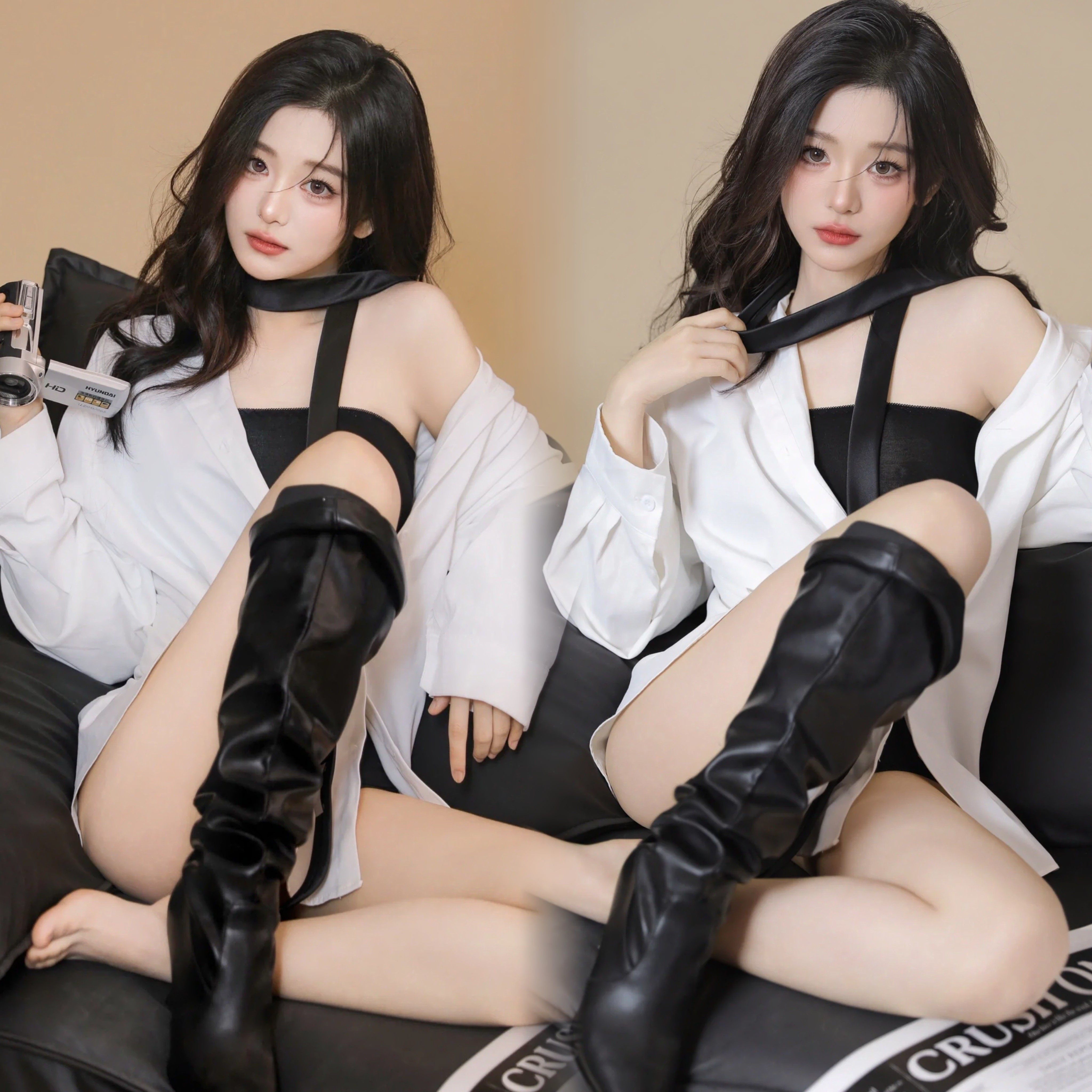 影楼工作室私房照性感白衬衫摄影主题写真少女纯欲风肖像艺术照服