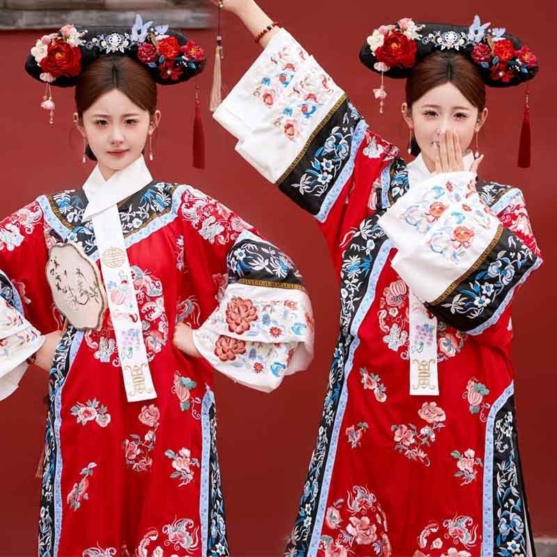 清朝格格服装女装贵妃娘娘拍摄旗装宫廷汉服北京红墙写真拍照衣服