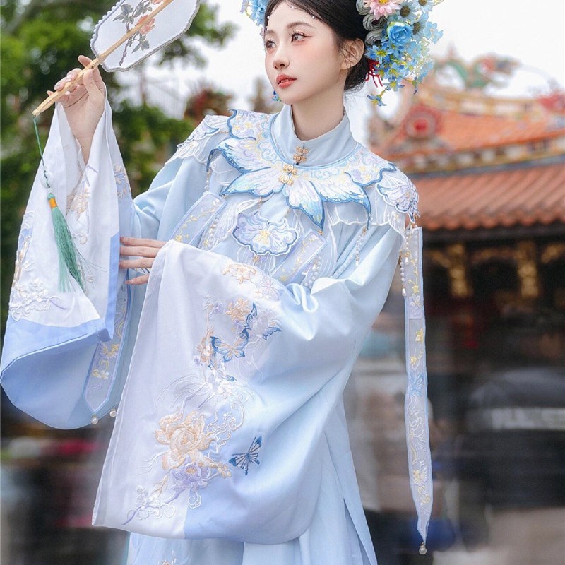 泉州浔埔女簪花服装明制汉服写真复古旗袍民族风外景拍照旅拍摄影