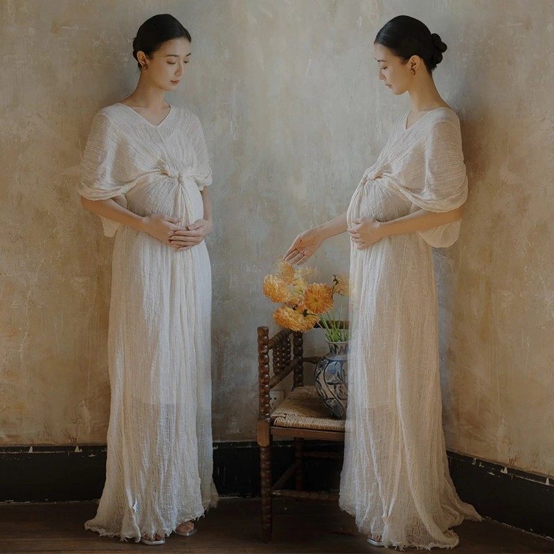 影楼主题新款孕妇照服装复古新中式压皱连衣裙冷淡高级感孕妈咪,男装,其他民族服装,淘宝优惠券,粉丝福利购,淘宝优惠卷