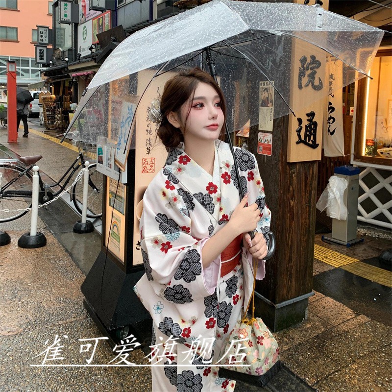 神明少女和服女拍照服装正装传统复古风改良连衣裙日式山茶花和服