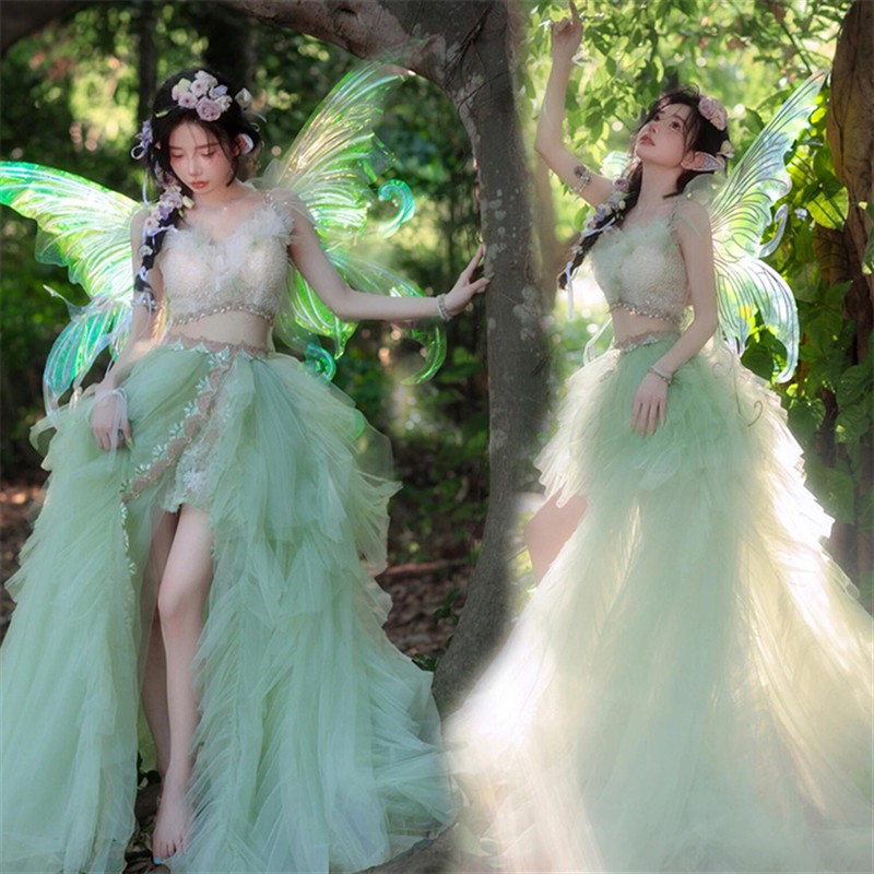 绿野仙踪森系梦幻天使精灵少女写真服装时尚外景旅拍摄影演出服饰