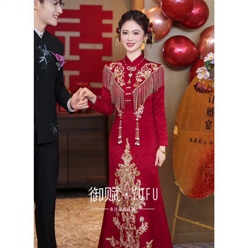 敬酒服新娘2026新款结婚新中式旗袍订婚礼服裙红色结婚出阁宴高端