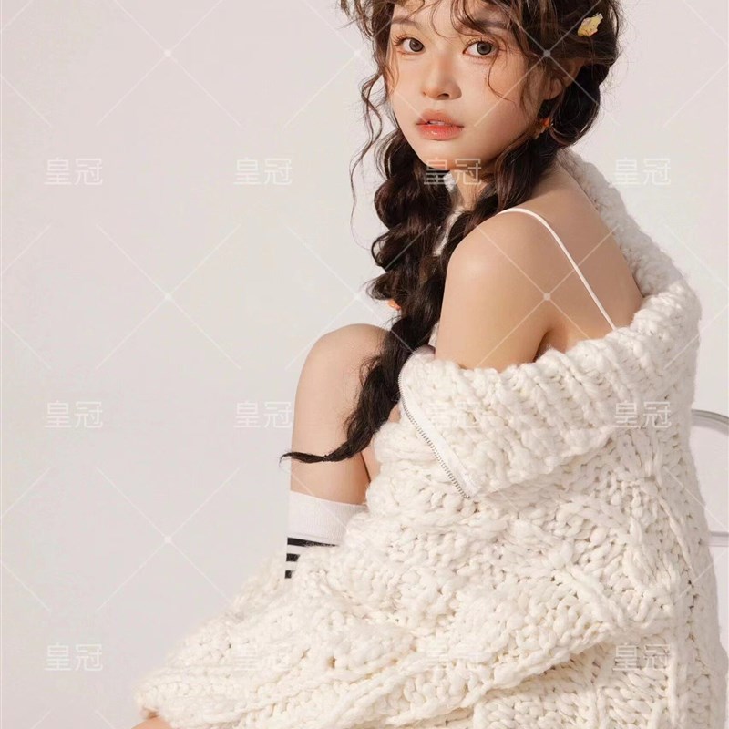 影楼主题慵懒纯欲风毛衣甜美小清新少女艺术照韩系氛围感写真服装