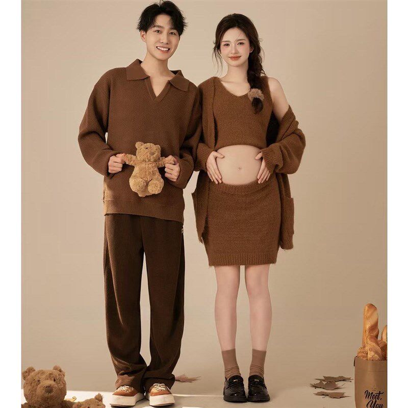 新款影楼孕妈咪时尚情侣摄影服装温馨居家简约甜美时尚摄影服装