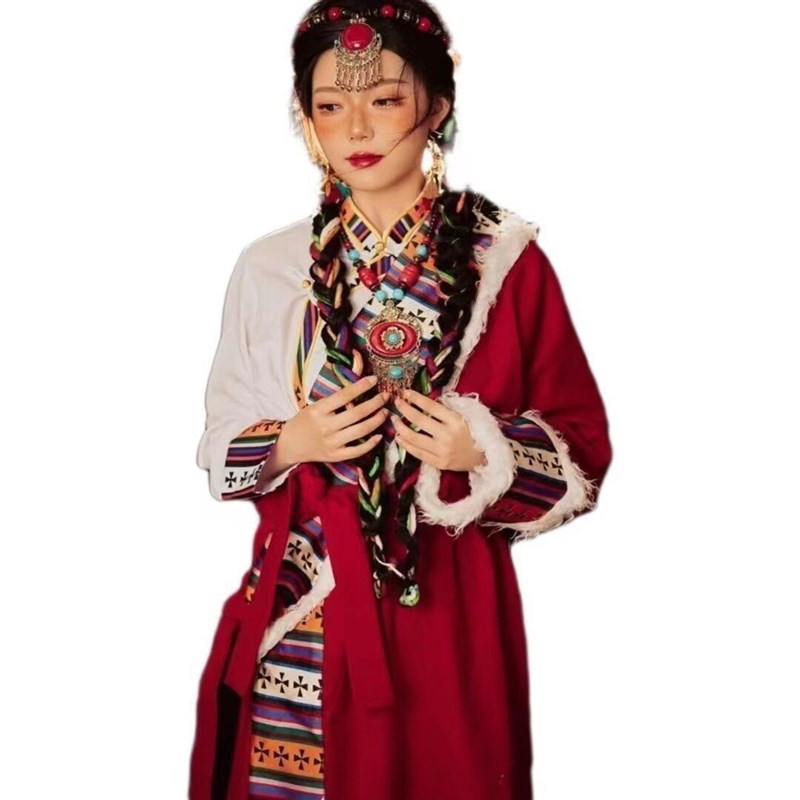 影楼新款藏族服装女藏袍西藏旅游少数民族风旅拍少女写真藏式服饰