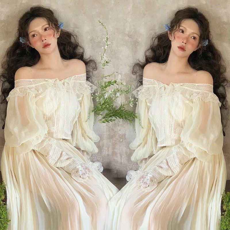 影楼新款油画复古风氛围感少女艺术照纯欲风个人时尚写真摄影服装,男装,其他民族服装,淘宝优惠券,粉丝福利购,淘宝优惠卷