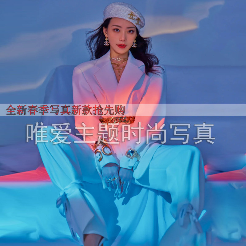 影楼新款嘻哈网红款潮牌西装写真主题摄影服装 DS夜店歌手演出服
