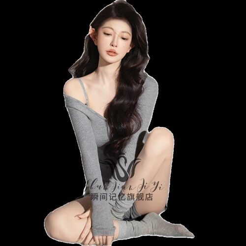 韩系纯欲风少女氛围感毛衣照相馆新款个人情绪肖像写真艺术摄影服