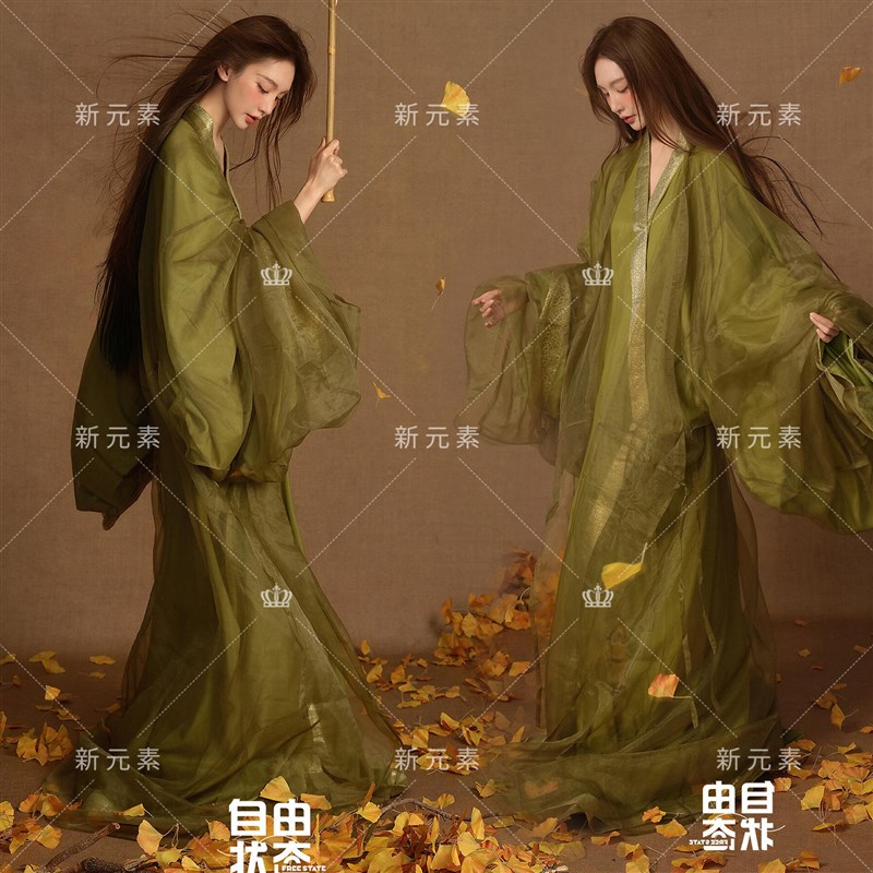 影楼东方美学国风汉服女清冷感战国袍复古风氛围感写真艺术照服饰