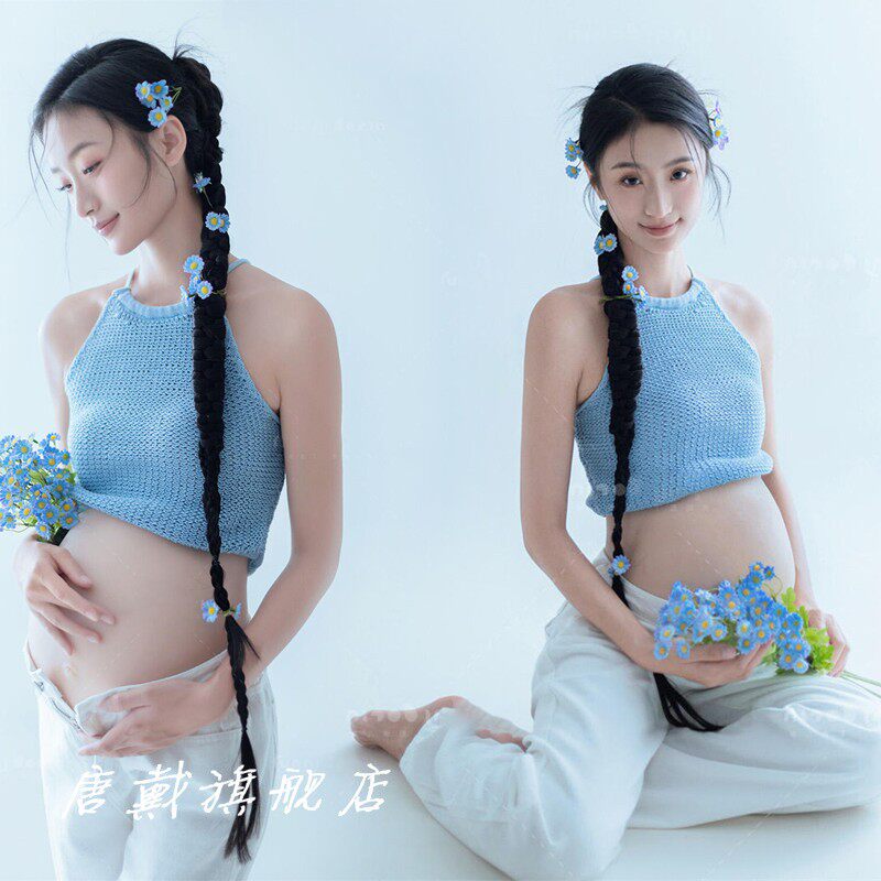 影楼韩系甜美碎花连衣裙女在逃公主方领泡泡袖生日主题少女摄影服