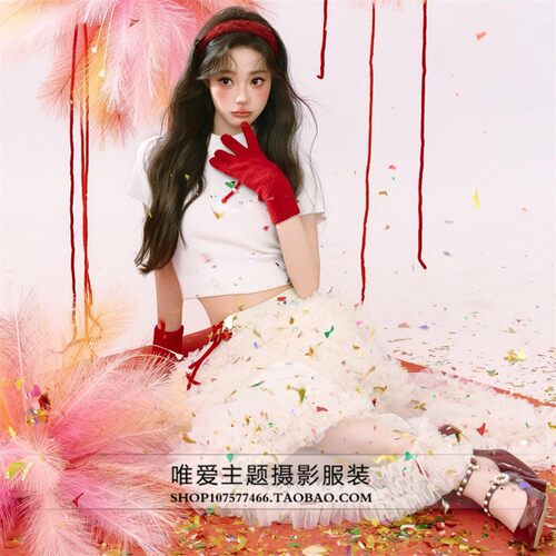 影楼韩系新款氛围主题拍照甜美连衣裙少女画报写真艺术照服装摄影