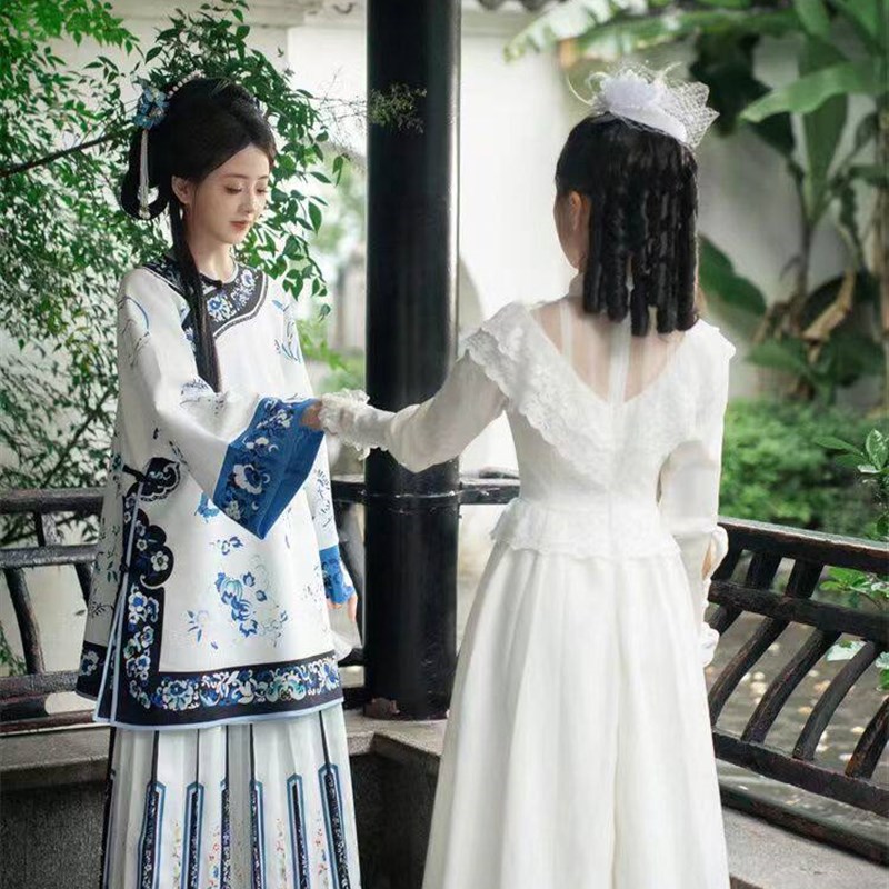 新款清汉女和留洋大小姐闺蜜主题格格服饰古装新中式国风闺蜜旅拍