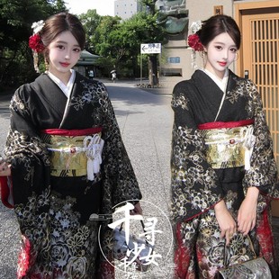 新款改良樱花少女和服个人时尚甜酷少女艺术写真黑道千金改良和服