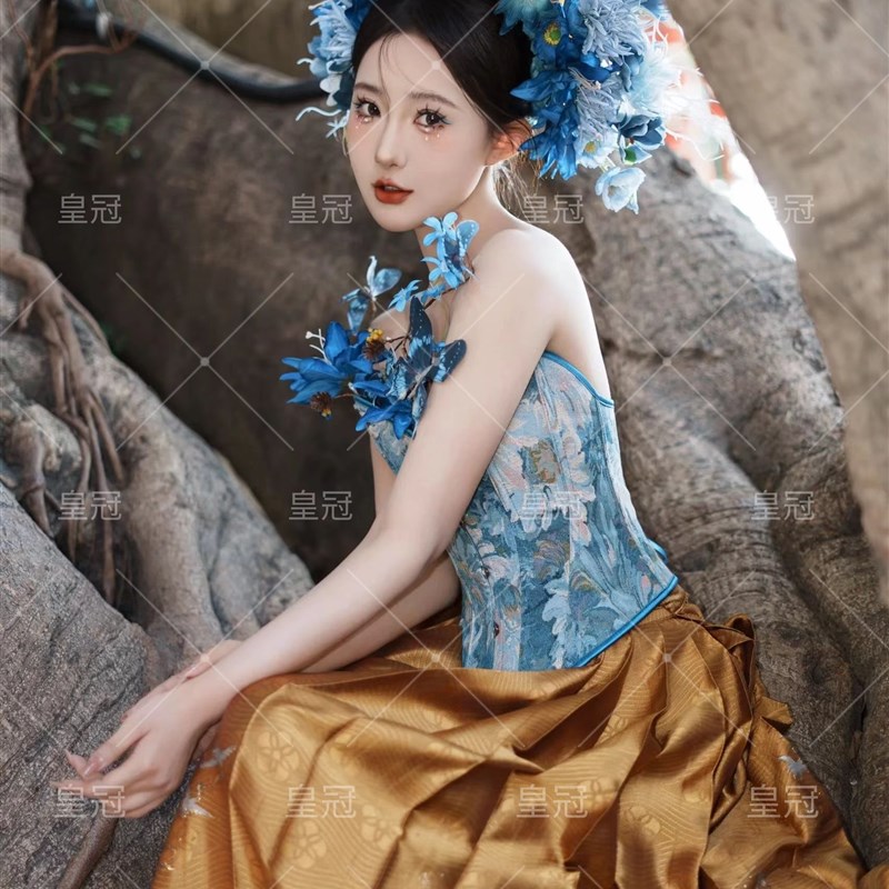浔浦簪花女抹胸女古风泉州网红旅拍民族风新款马面裙拍照写真服装