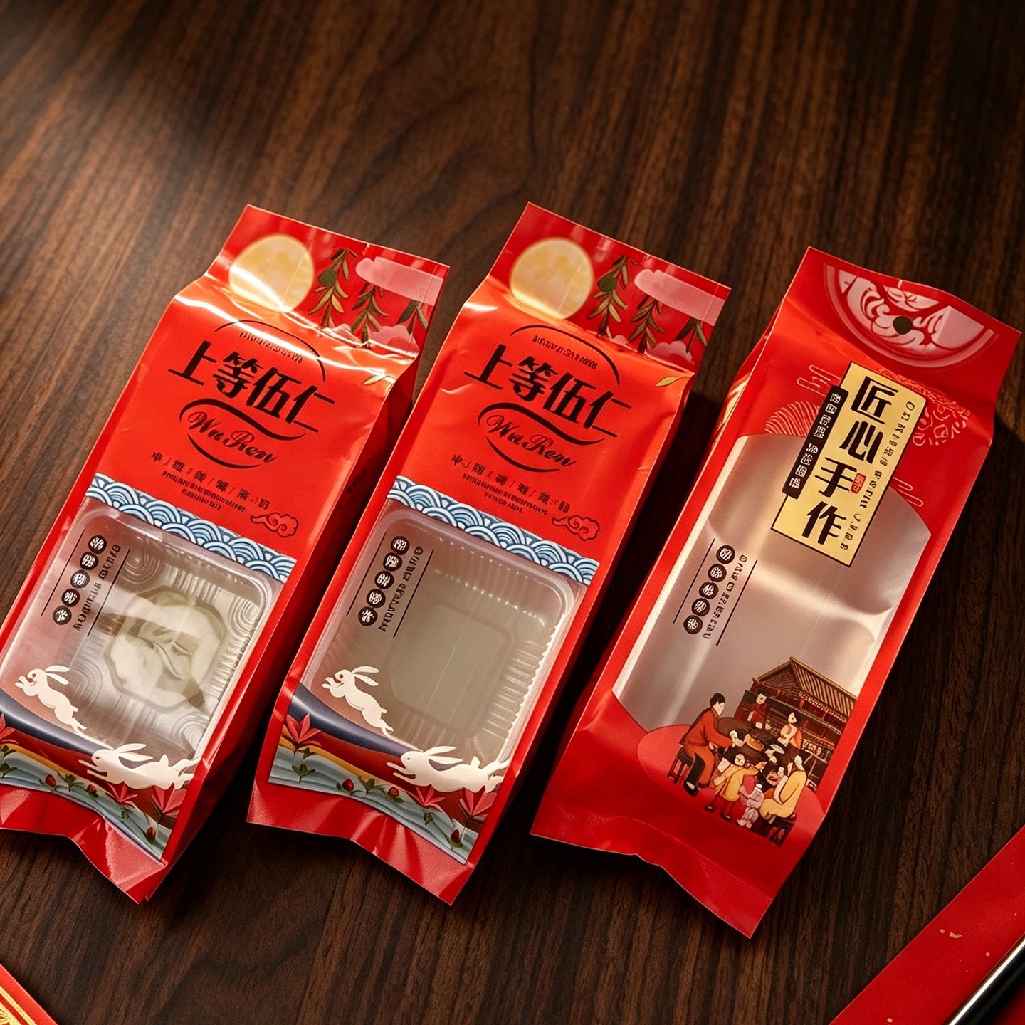 中秋月饼长条机封袋1斤装4个装图片