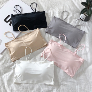 韩版冰丝纯色无痕抹胸