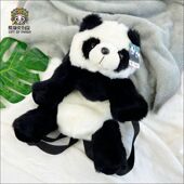 可爱仿真毛绒熊猫书包儿童生日礼物背包女生双肩包成都基地纪念品