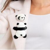 可爱趴趴大熊猫胸针公仔毛绒软萌创意包包衣服装 饰别针成都纪念品