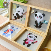 成都熊猫文创特色创意非遗手工蜀绣摆件送同事朋友可爱高颜值礼物