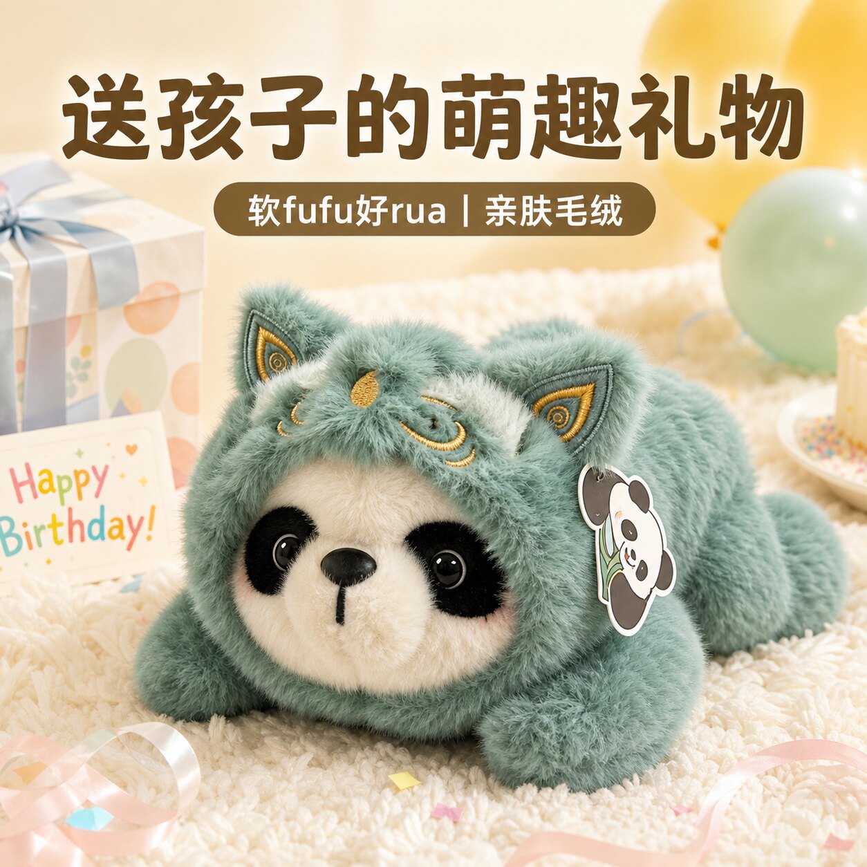 三星堆熊猫毛绒玩具公仔趴趴玩偶成都纪念品文创礼物儿童生日礼物
