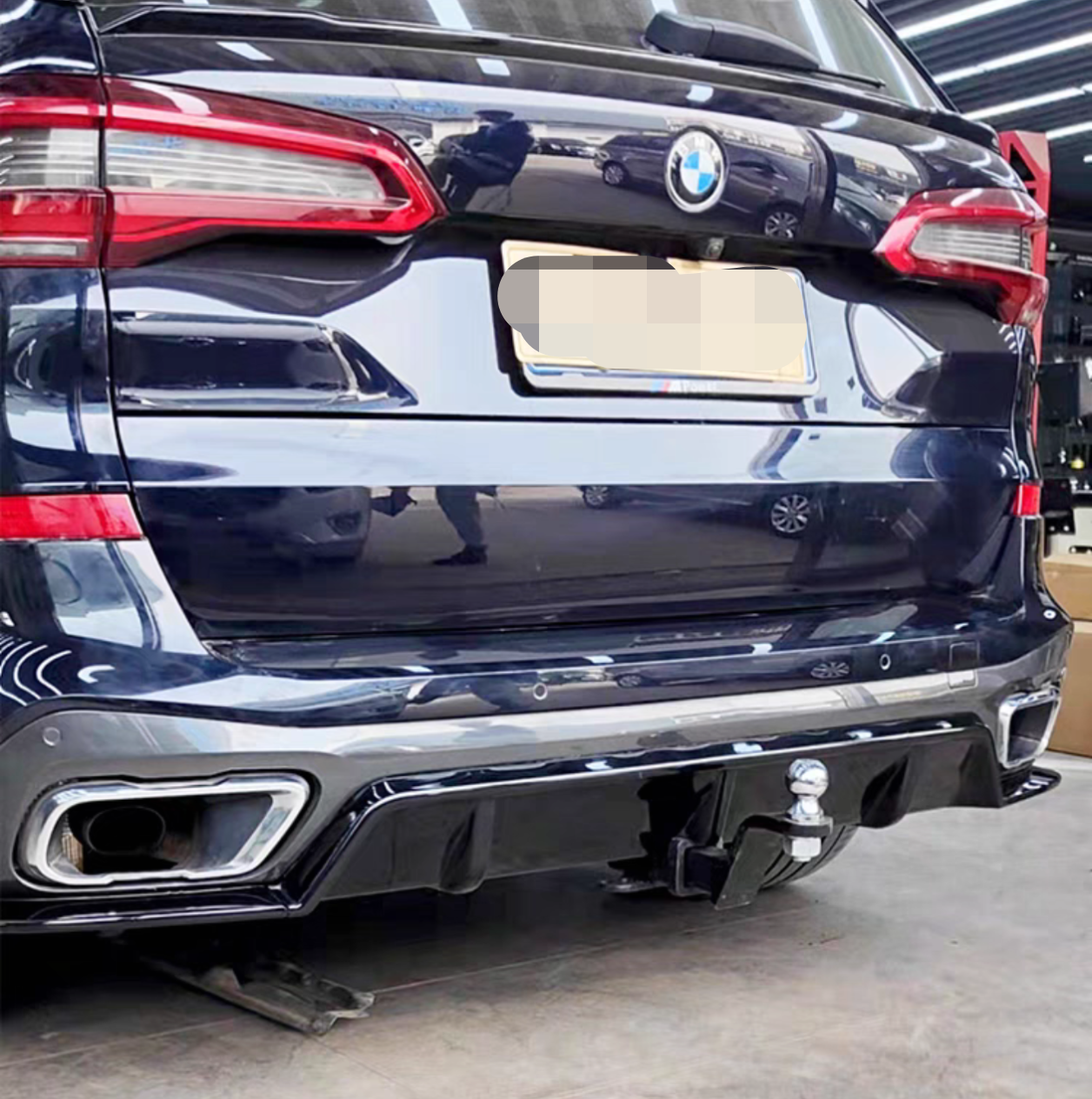 宝马x5适用加装美式方口拖车杠汽车后挂改装牵引拖钩自行车架固定