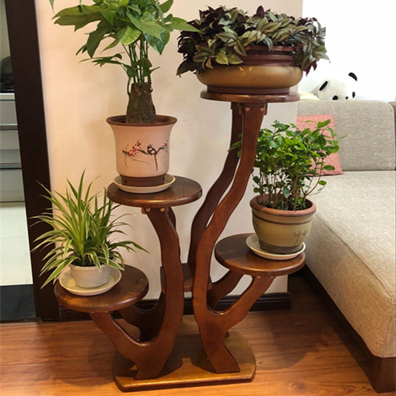 木洛阁移动北欧实木花架工厂直销