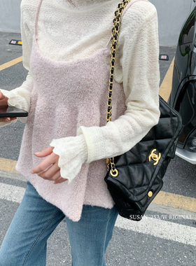 SUSAN-韩系减龄天花板百搭单品～皮衣温柔超出片针织马甲2272s