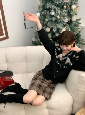 FEIMAO（YIMAO）-复古格纹秋冬毛呢A字显瘦百搭半身裙C-99183（70