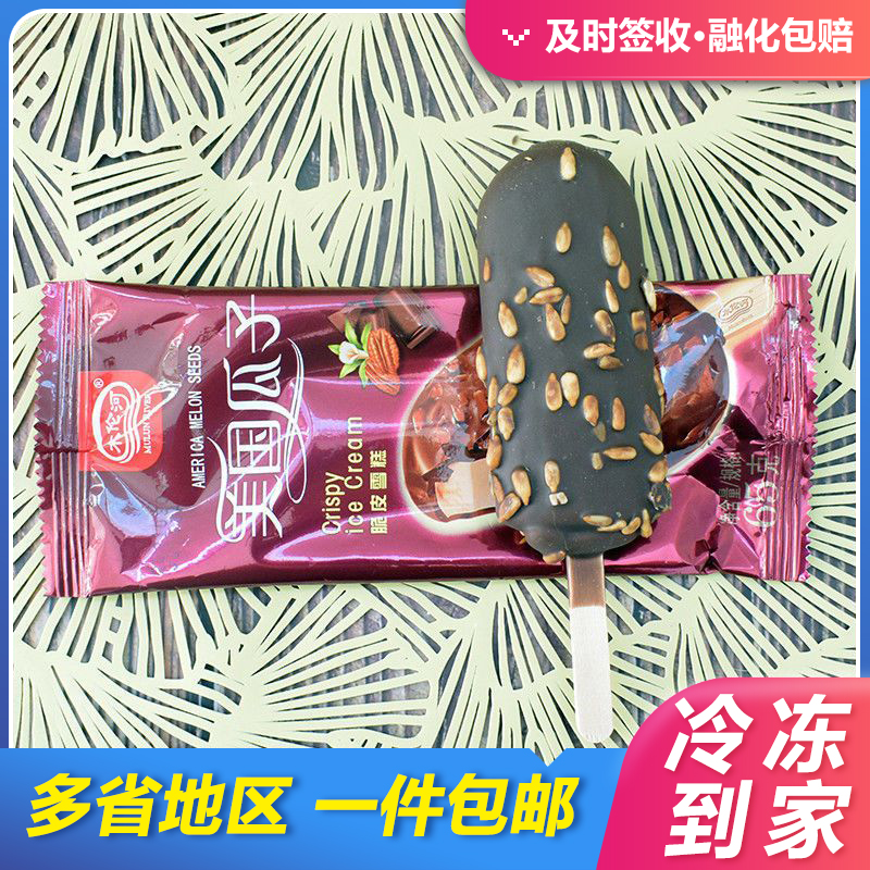 木伦河美国瓜子巧克力60g瓜子脆皮雪糕冰淇淋冰棍夏日冷饮整箱包