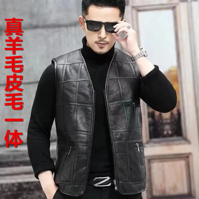 皮马甲冬季中老年保暖背心原生态