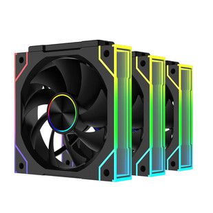 雅浚 ProArtist SF12 2代积木黑白色正反叶3联包12CM机箱ARGB风扇