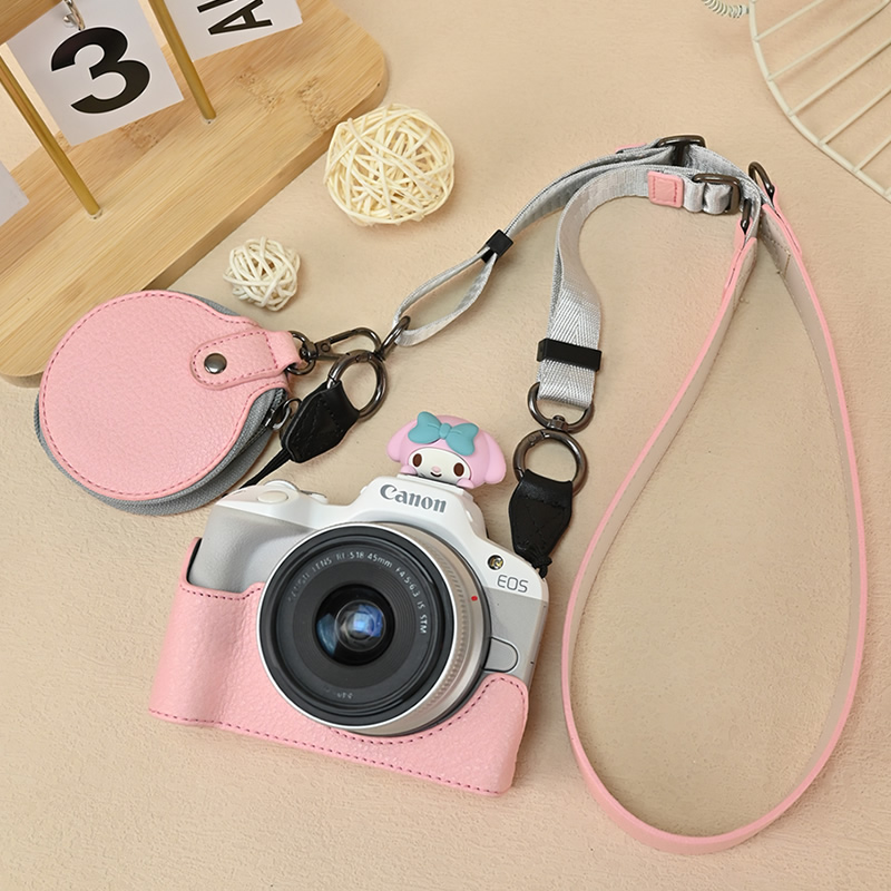 佳能R50保护套R10相机包适用于R100200D底座包适用于R50V皮套粉色