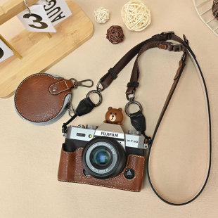 富士XT30二代保护套XS20相机包XE5壳适用x100vi底座xt50皮套斜跨