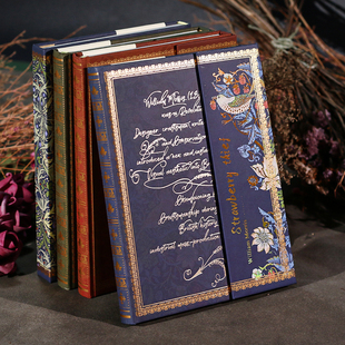 草莓与小偷全彩页手帐本B6日记本欧式笔记本复古烫金高颜值莫里斯