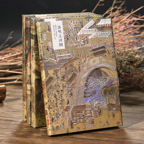 清明上河图国风竖线日记本