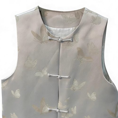 新中式100%桑蚕丝上久楷马甲