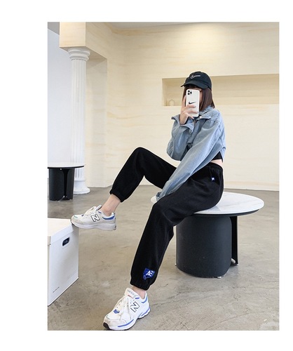 Grey sweatpants women's spring and autumn loose Leggings ins fashion 2021 new summer thin Harlan casual pants