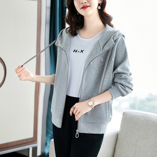 卫衣外套女春秋款2025新款时尚洋气爆款休闲上衣运动服大码外套