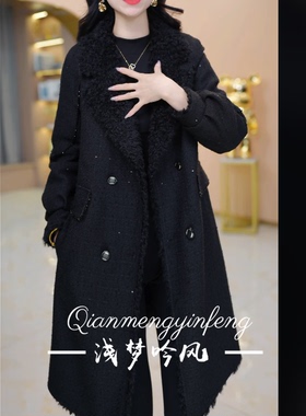 加绒加厚【双面穿】优雅气质时尚大气收腰显瘦外套M-4XL-29080