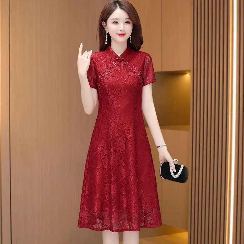 喜婆婆婚宴装旗袍连衣裙
