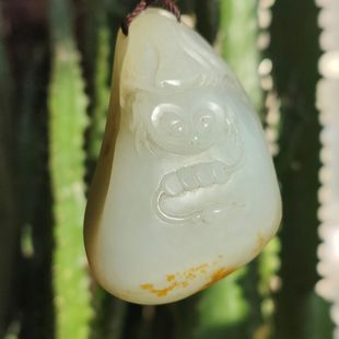 十二年老店推荐新疆和田玉黄皮籽料挂件哇哇来财油性足脂粉浓收藏
