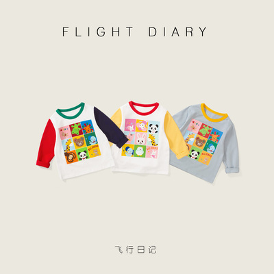 MIKI新款卡通撞色长袖T恤