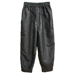 哈伦裤【透彩绿龟】桑蚕丝香云纱老料龟纹裤子小脚裤