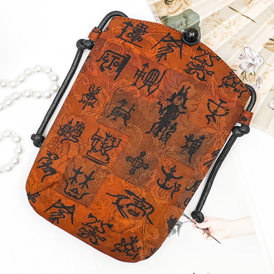 手机包【大容量】香云纱包包大号斜挎包桑蚕丝真丝加大高档单肩包