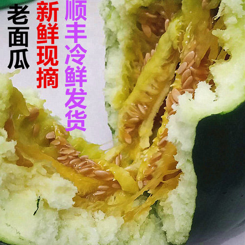 山东老面瓜黑皮花皮面瓜黄皮面瓜香瓜老年人微甜水果采摘顺丰包邮