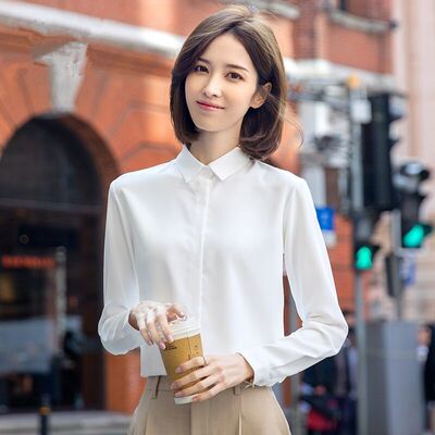 职业白色衬衫女夏公务员教师教资大学生答辩面试工作服装正装酒店