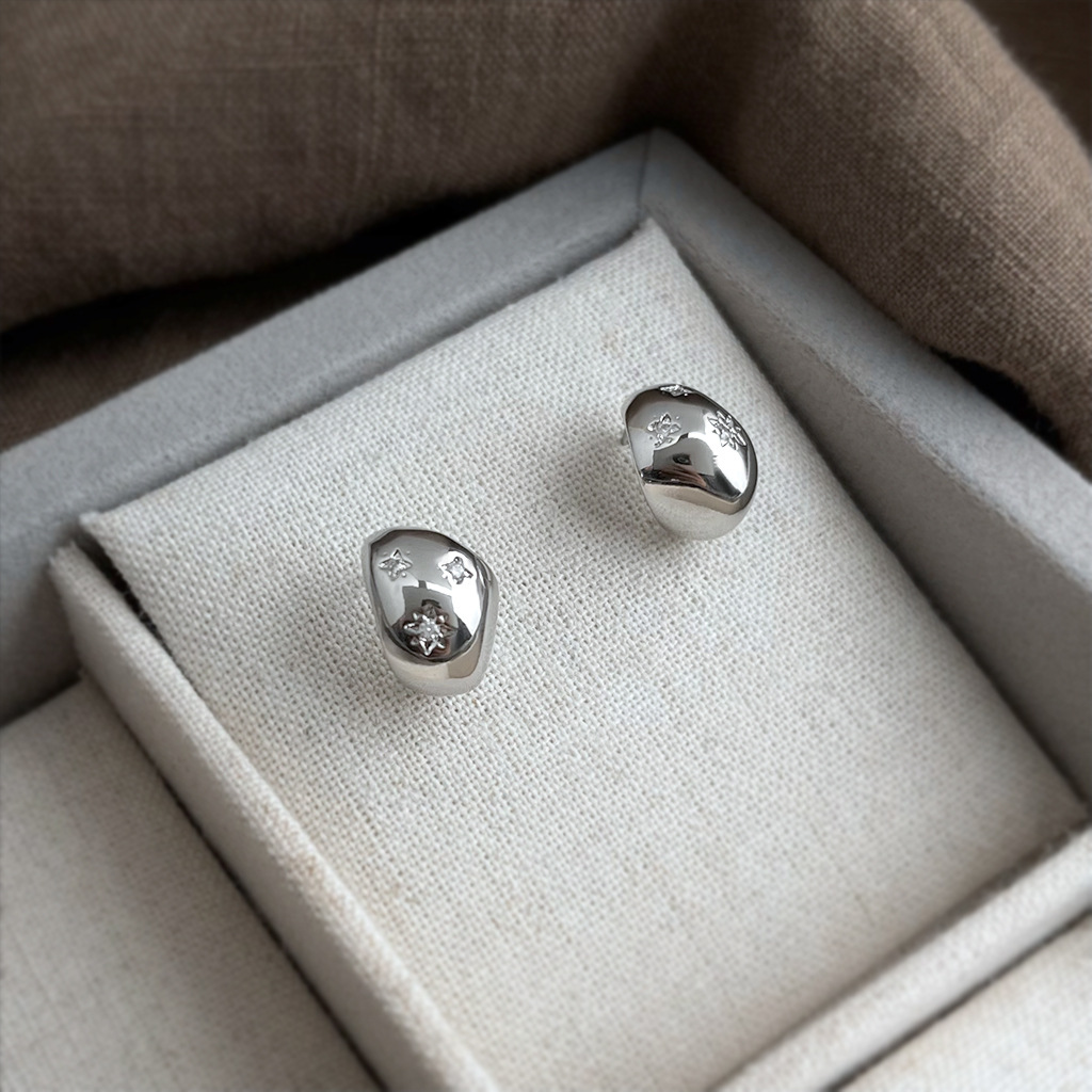 陨石芒星豆豆耳钉银针秋冬高级新